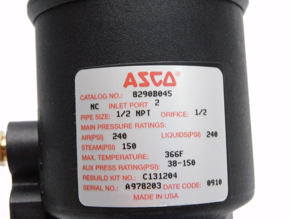 ASCO 8290B045 150-240PSI 1/2" NSNP
