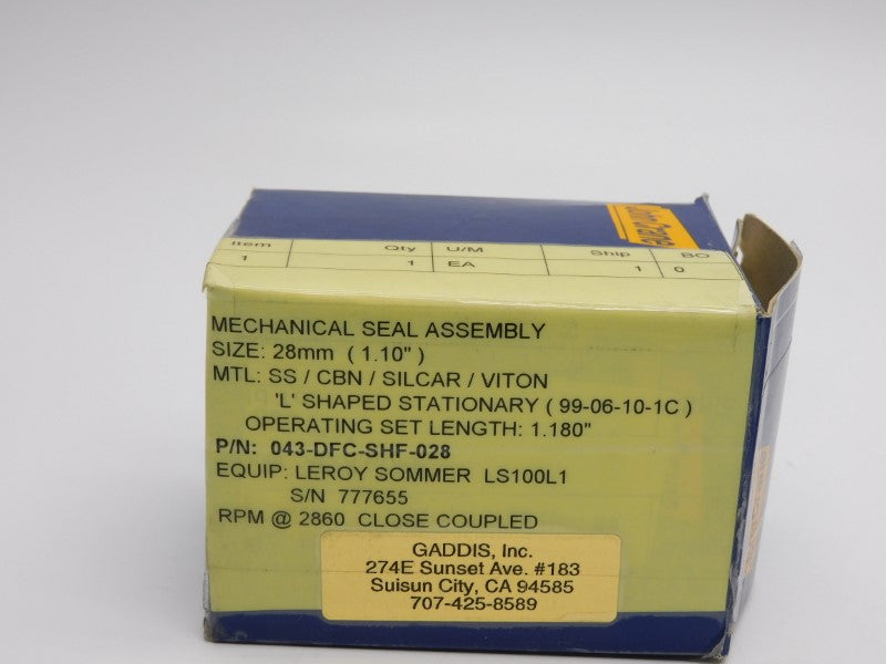 JOHN CRANE 043-DFC-SHF-028 NSMP