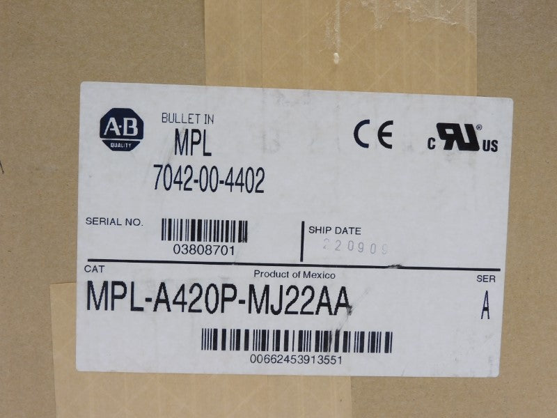 ALLEN BRADLEY MPL-A420P-MJ22AA SER. A NSFS
