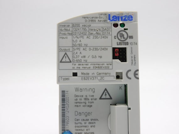 LENZE E82EV371K2C 13241795 240V 5.0A NSMP