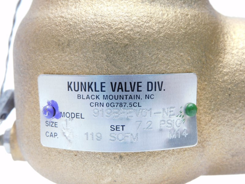 KUNKLE 919BFEV01-NE 7.2PSI 1" NSMP