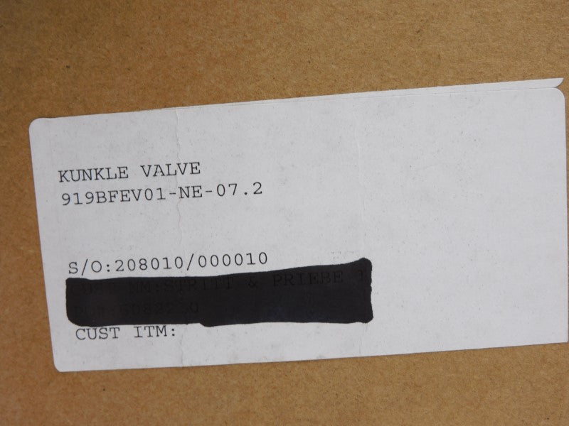 KUNKLE 919BFEV01-NE 7.2PSI 1" NSMP