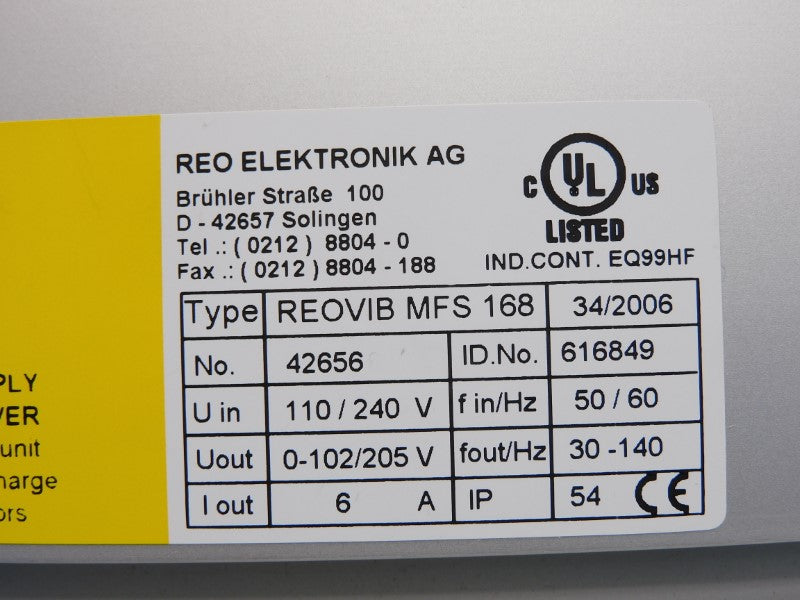REO ELEKTRONIK REOVIBMFS168 42656 110/240V 6A NSMP