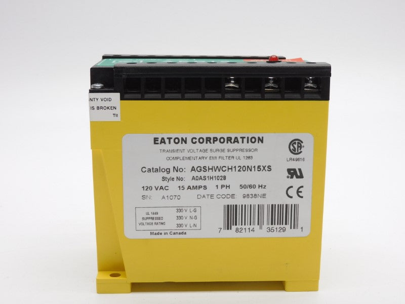 CUTLER HAMMER AGSHWCH120N15XS 120VAC 15A NSMP