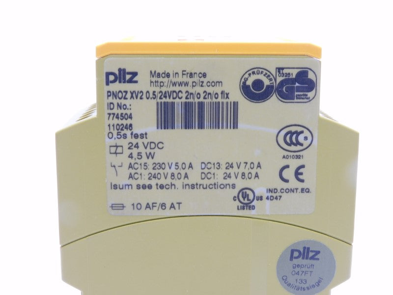 PILZ PNOZXV20.5/24VDC-2N/O-2N/O-FIX 774504 24VDC 8.0A 0.5S NSMP