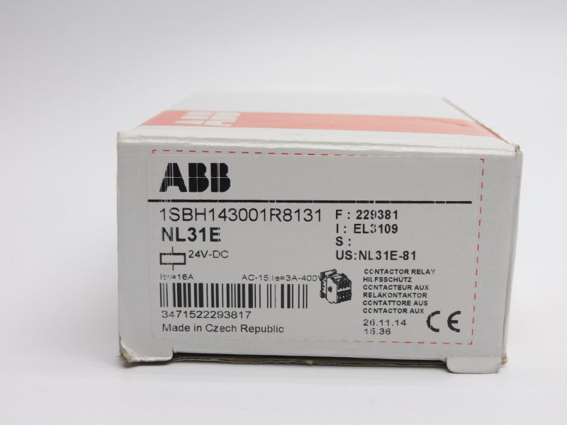 ABB 1SBH143001R8131 NL31E 24VDC 16A (AS PICTURED) NSMP
