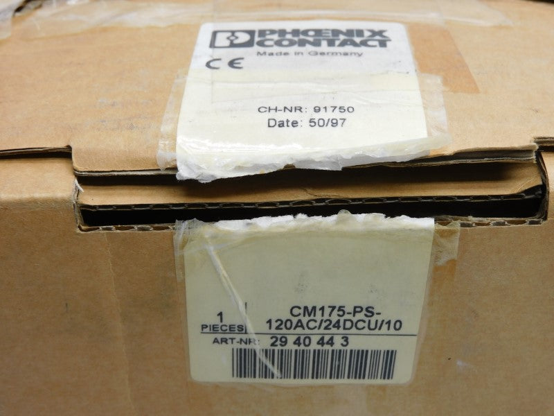 PHOENIX CONTACT CM175-PS-120AC/24DCU/10 2940443 120VAC 10A NSMP