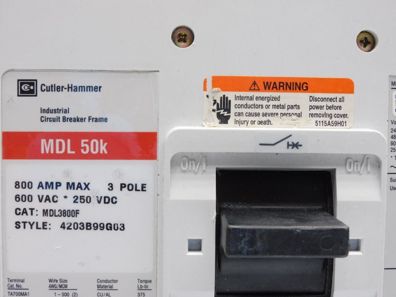 CUTLER HAMMER MDL3800F 600VAC (FRAME ONLY) NSNP