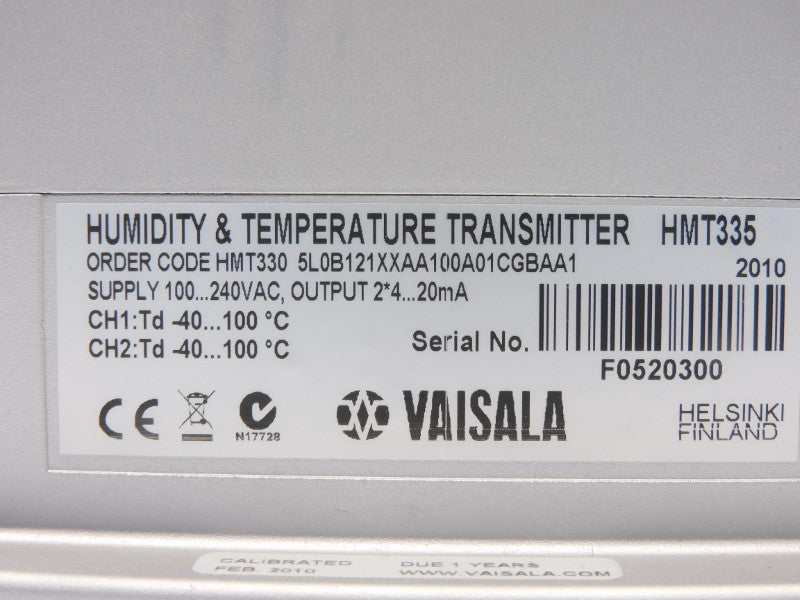 VAISALA HMT3305L0B121XXAA100A01CGBAA1 100-240VAC NSMP
