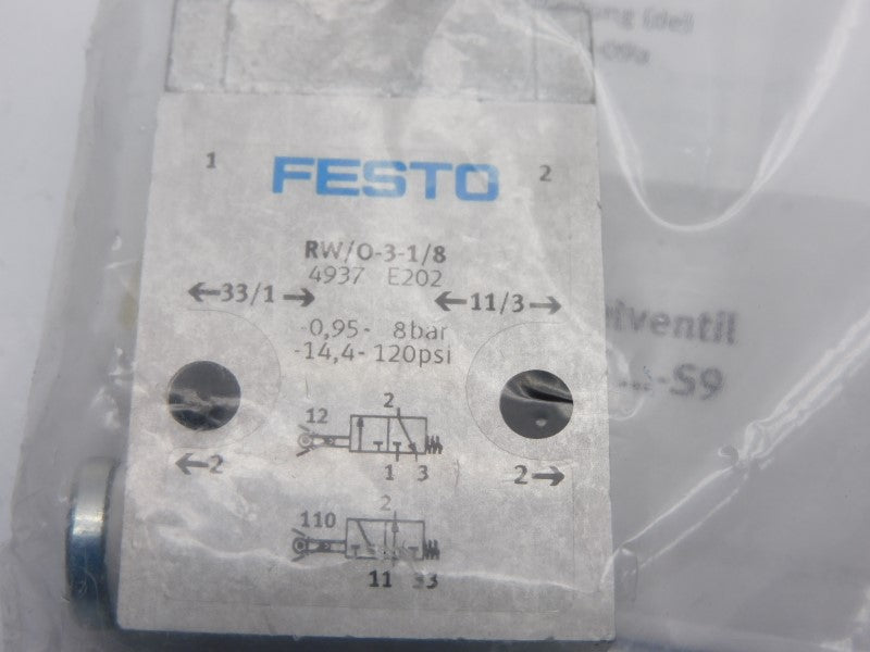FESTO RW/O-3-1/8 4937 -14.4-120PSI NSMP