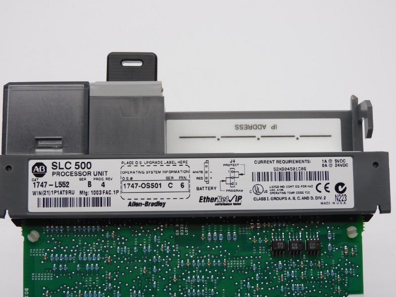 ALLEN BRADLEY 1747-L552 SER. B F/W 6 24VDC 1A (NO DOOR) UNMP