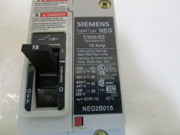 SIEMENS CIRCUIT BREAKER NEG2B015 NSNP