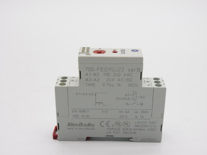 ALLEN BRADLEY 700-FED1SU22 SER. B 110-240VAC 5A 0.75S-1H (WH) NSMP