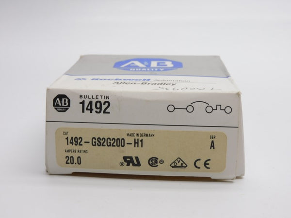 ALLEN BRADLEY 1492-GS2G200-H1 SER. A 480VAC 20.0A (BL/GY) NSMP