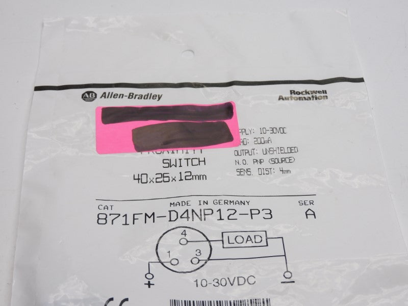 ALLEN BRADLEY 871FM-D4NP12-P3 SER. A 10-30VDC NSMP