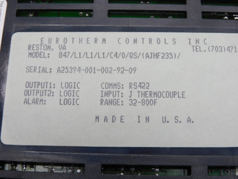 EUROTHERM CONTROLS 847/L1/L1/L1/C4/0/QS/(AJHF235)/ NSMP