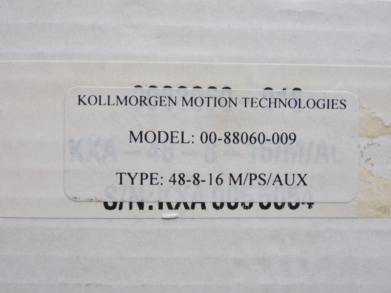 KOLLMORGEN MOTION 00-88060-009 48-8-16M/PS/AUX 15V NSMP