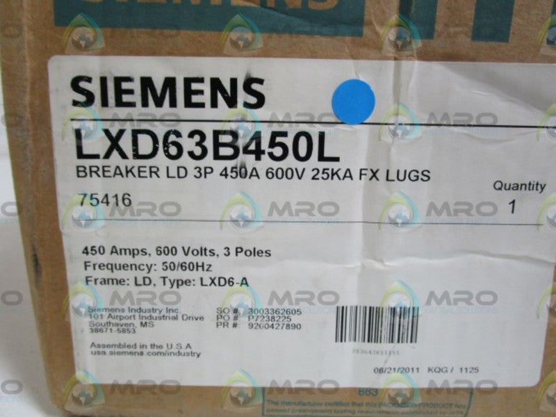 SIEMENS LXD63B450L (AS PICTURED)  NSMP