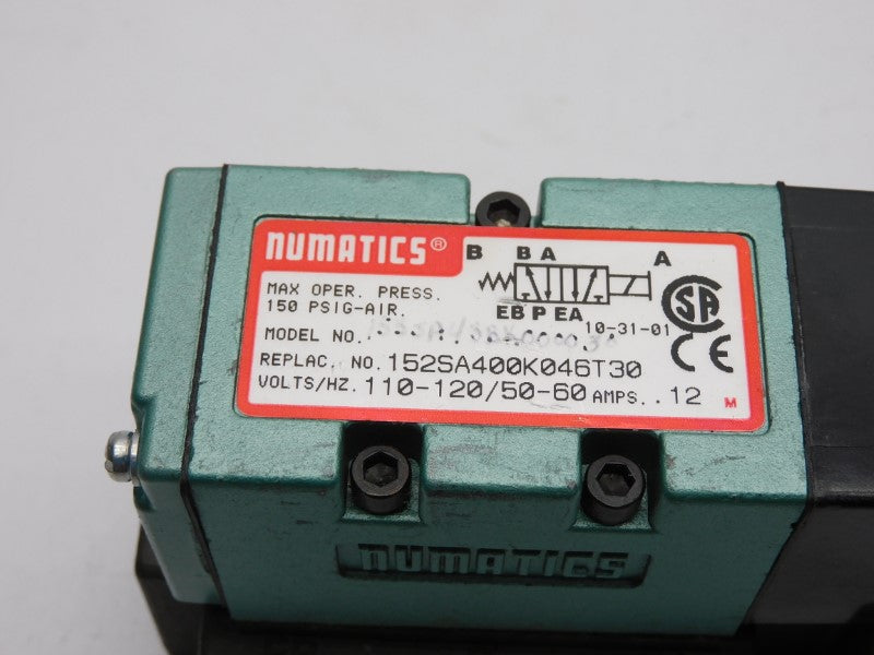 NUMATICS 152SA400K046T30 110-120V .12A 150PSI (AS PICTURED) NSNP