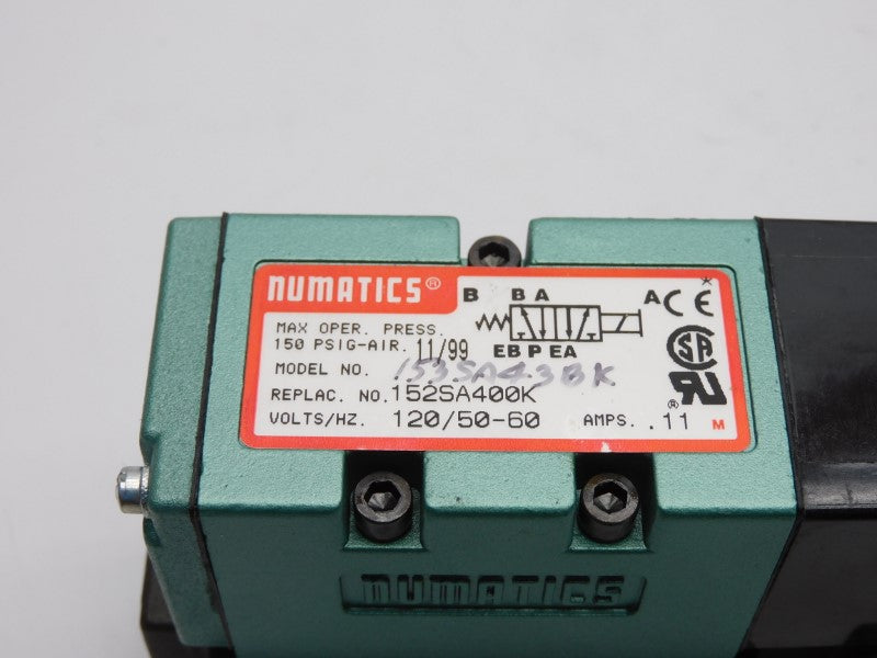 NUMATICS 152SA400K 120V .11A 150PSI (AS PICTURED) NSNP