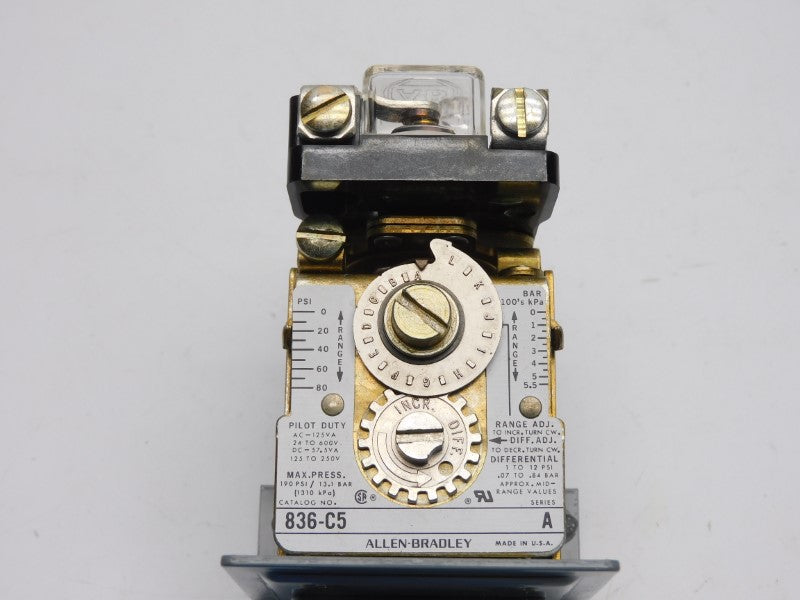 ALLEN BRADLEY 836-C5 SER. A 0-80PSI NSNP