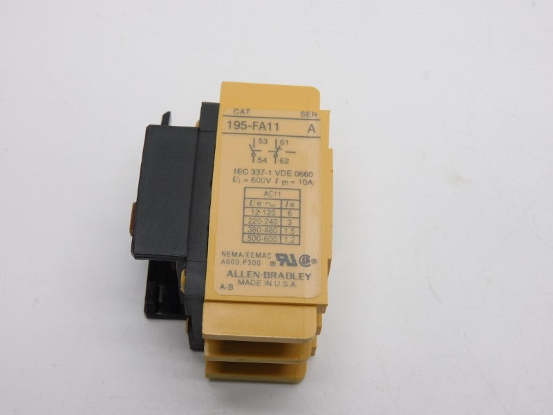 ALLEN BRADLEY 195-FA11 SER. A 600V 10A NSNP