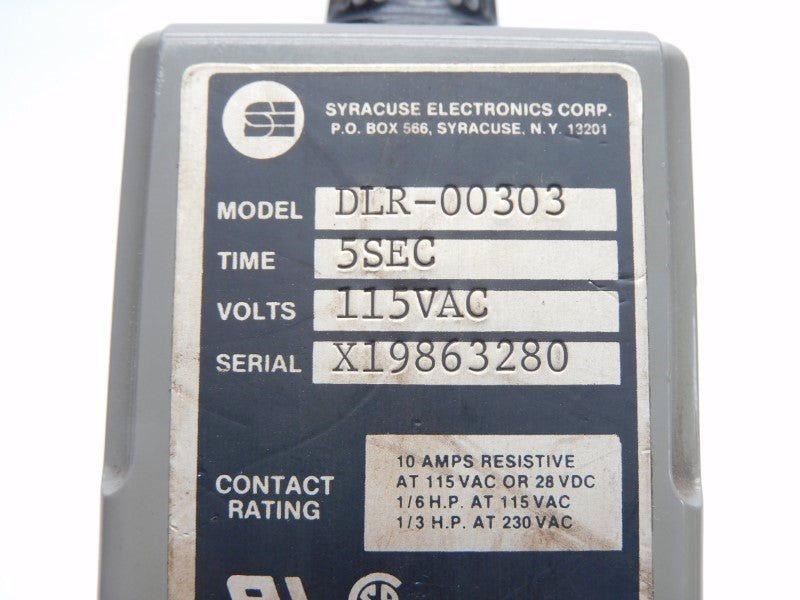 SYRACUSE ELECTRONICS DLR-00303 115VAC 10A 5S UNMP