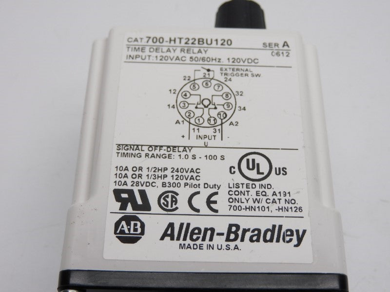 ALLEN BRADLEY 700-HT22BU120 SER. A 120VAC/DC 10A 1.0-100S UNMP