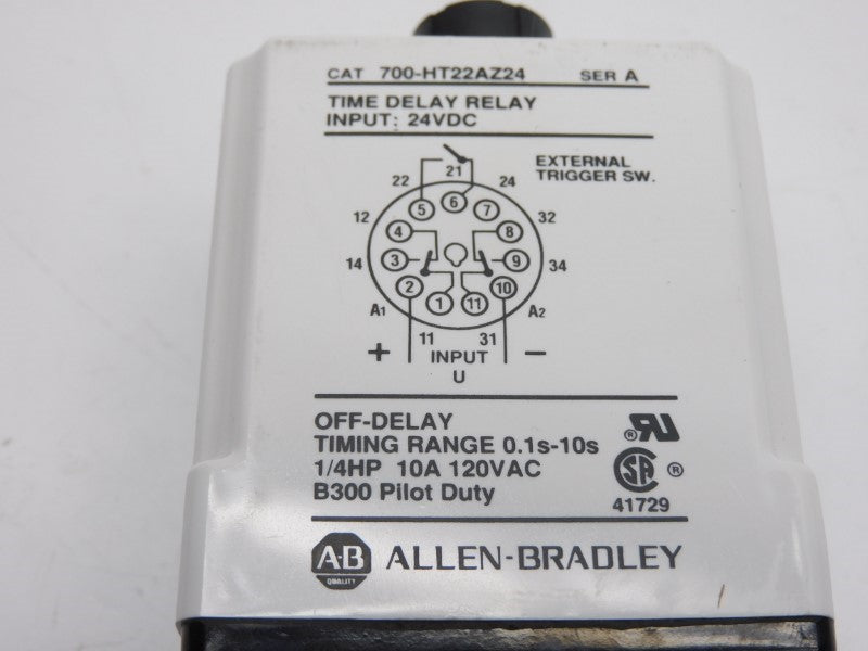 ALLEN BRADLEY 700-HT22AZ24 SER. A 24VDC 10A 0.1-10S UNMP