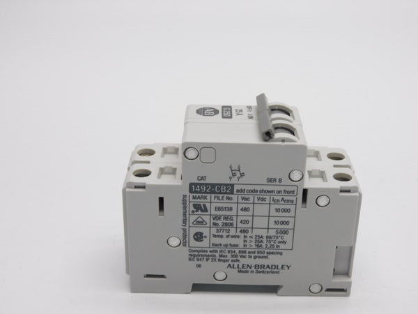 ALLEN BRADLEY 1492-CB2G250 SER. B 480VAC 25A (BK/BL) NSMP