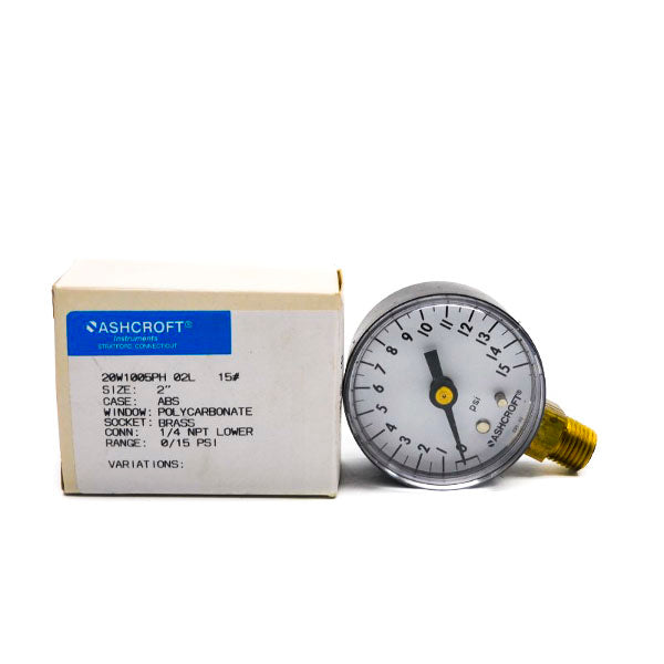 ASHCROFT 20W1005PH02L15# 15PSI 2" NSMP