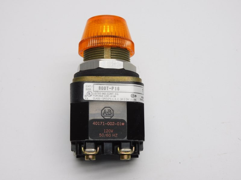 ALLEN BRADLEY 800T-P16A SER. T 120V (NO BULB) (BK/YL) NSMP