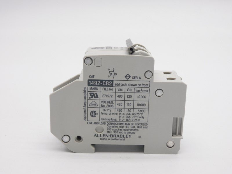 ALLEN BRADLEY 1492-CB2G250 SER. A 480VAC 25A (BK/YL) NSMP