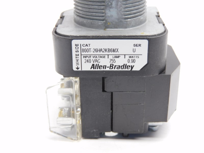 ALLEN BRADLEY 800T-26HA2KB6MX SER. U 240VAC (AS PICTURED) NSNP