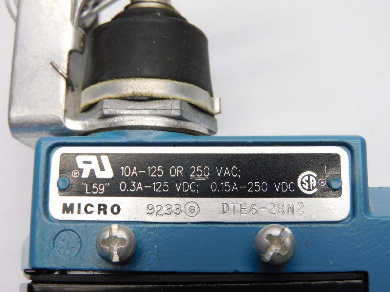 MICRO SWITCH DTE6-2RN2 250VAC 10A NSNP