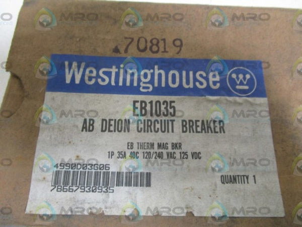 WESTINGHOUSE CIRCUIT BREAKER EB1035 NSMP