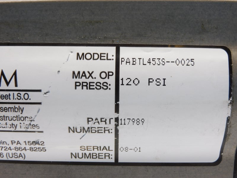 PBM PABTL453S--0025 117989 120PSI 1/2" NSNP