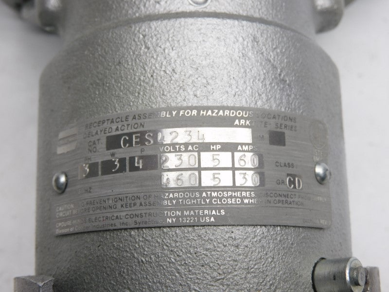 CROUSE HINDS CES4234 460VAC 60A USED