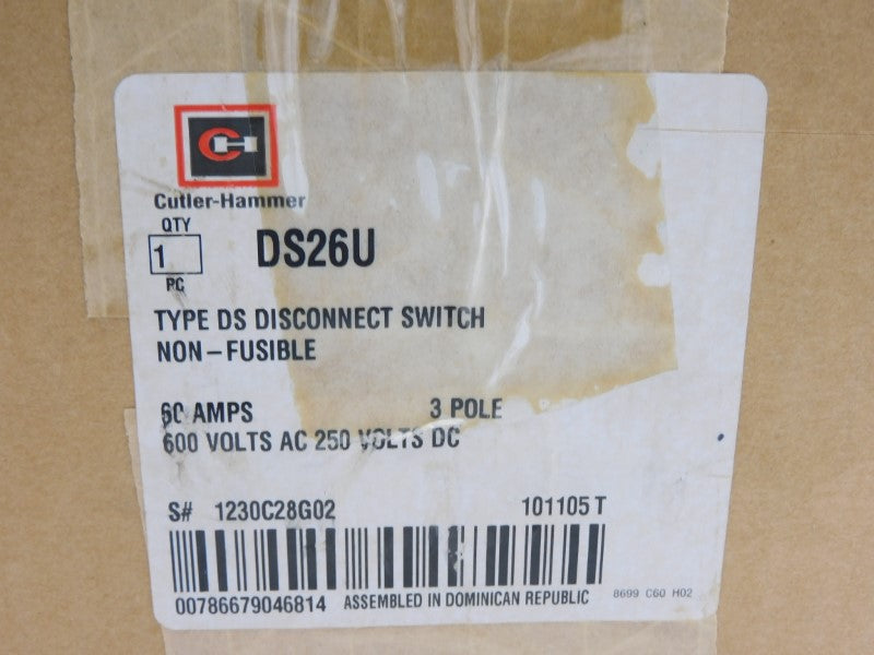 CUTLER-HAMMER DS26U 600VAC 60A NSMP