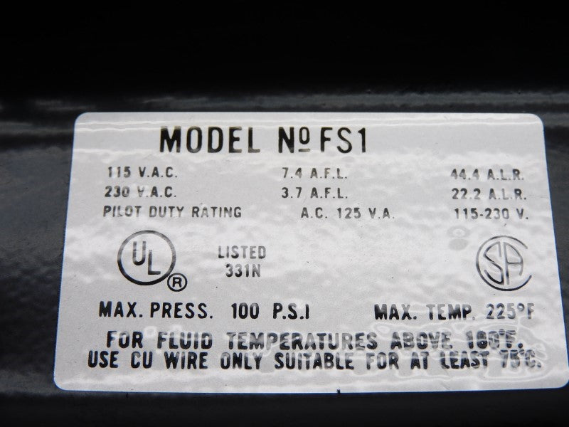 ITT FS1 230VAC 100PSI NSMP