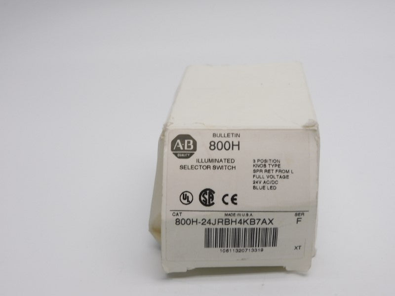 ALLEN BRADLEY 800H-24JRBH4KB7AX SER. F 24VAC/DC (AS PICTURED) (WH) NSMP