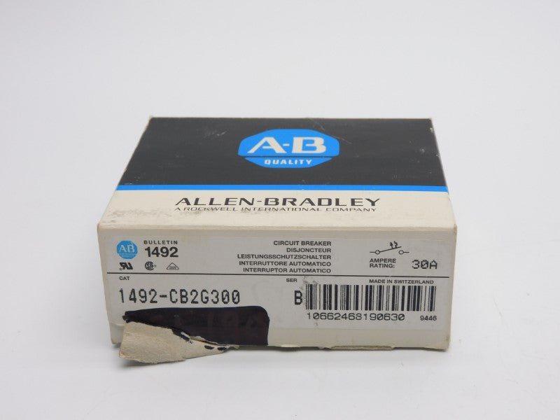 ALLEN BRADLEY 1492-CB2G300 SER. B 480VAC 30A (BK/BL) NSMP