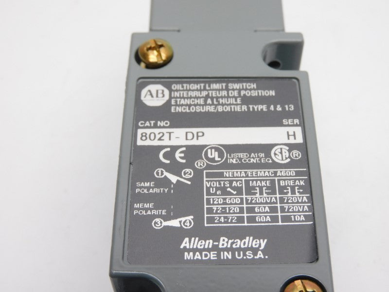 ALLEN BRADLEY 802T-DP SER. H 120-600V 60A (WH) NSMP