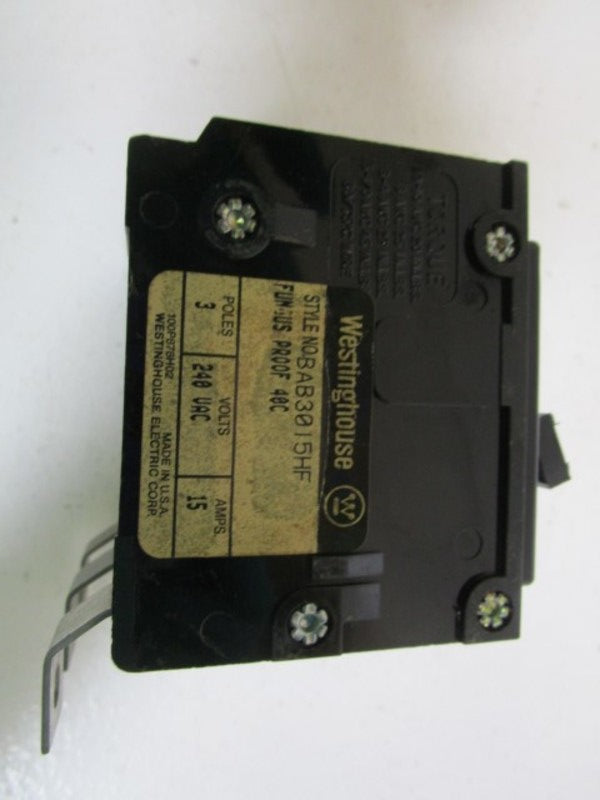 WESTINGHOUSE CIRCUIT BREAKER BAB3015HF UNMP