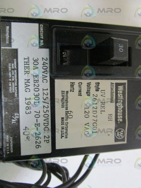 WESTINGHOUSE CIRCUIT BREAKER EB2030L NSNP