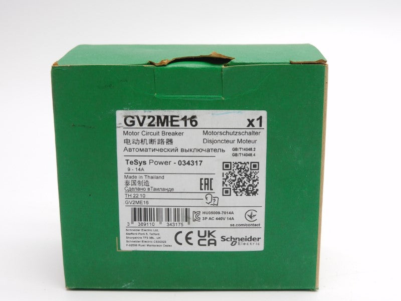 SCHNEIDER ELECTRIC GV2ME16 690V 9-14A (GREEN) NSMP