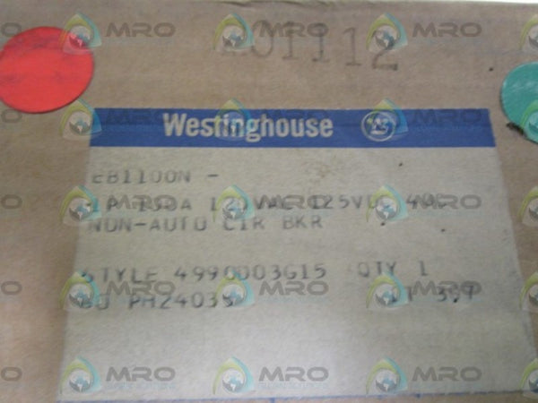 WESTINGHOUSE CIRCUIT BREAKER EB1100N NSMP