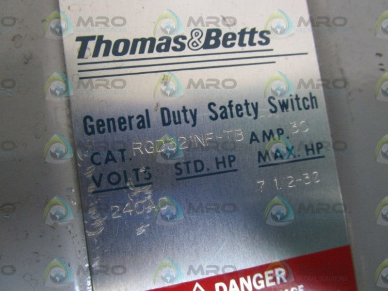 THOMAS & BETTS SAFETY SWITCH RGD321NF-TB NSNP