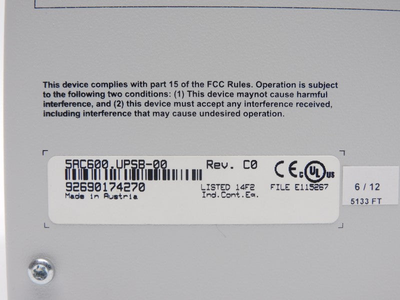 B&R AUTOMATION APC620 5AC600.UPSB-00 12VDC NSNP
