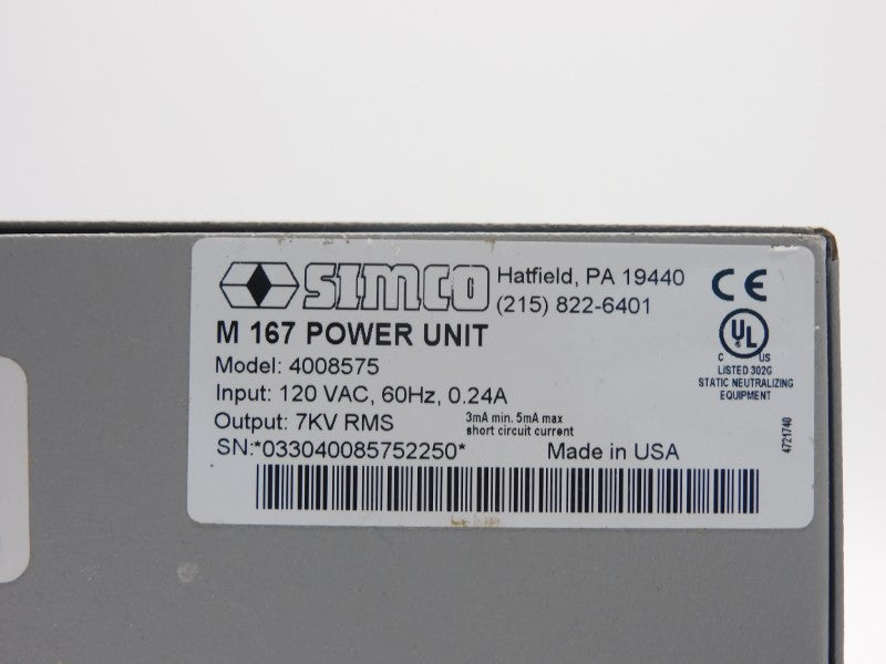 SIMCO 4008575 M167 120VAC 0.24A NSNP